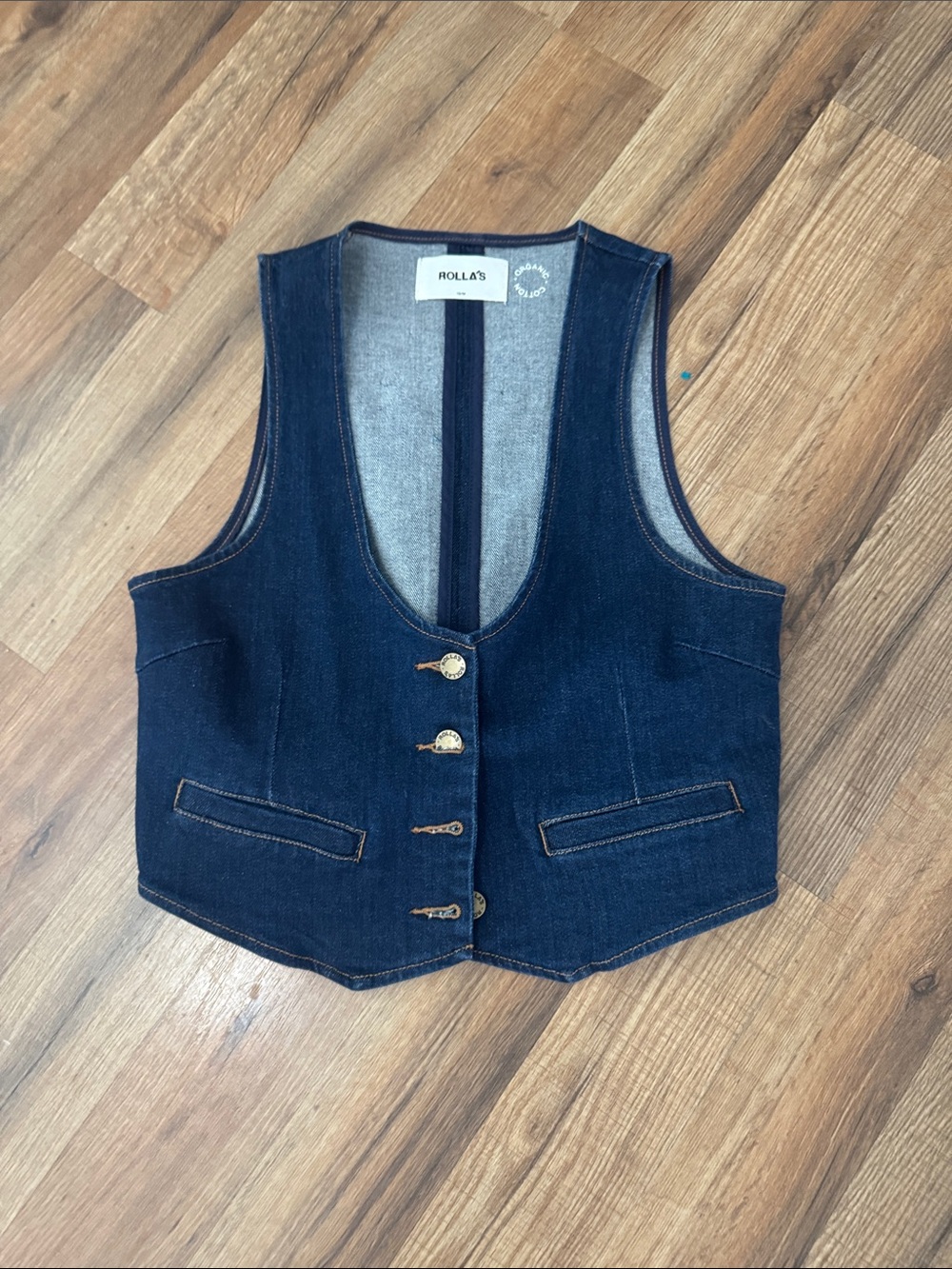 ROLLA'S Indigo Denim Button Vest